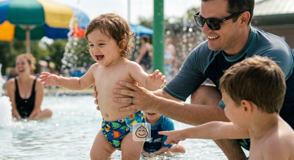 Baby at pool time