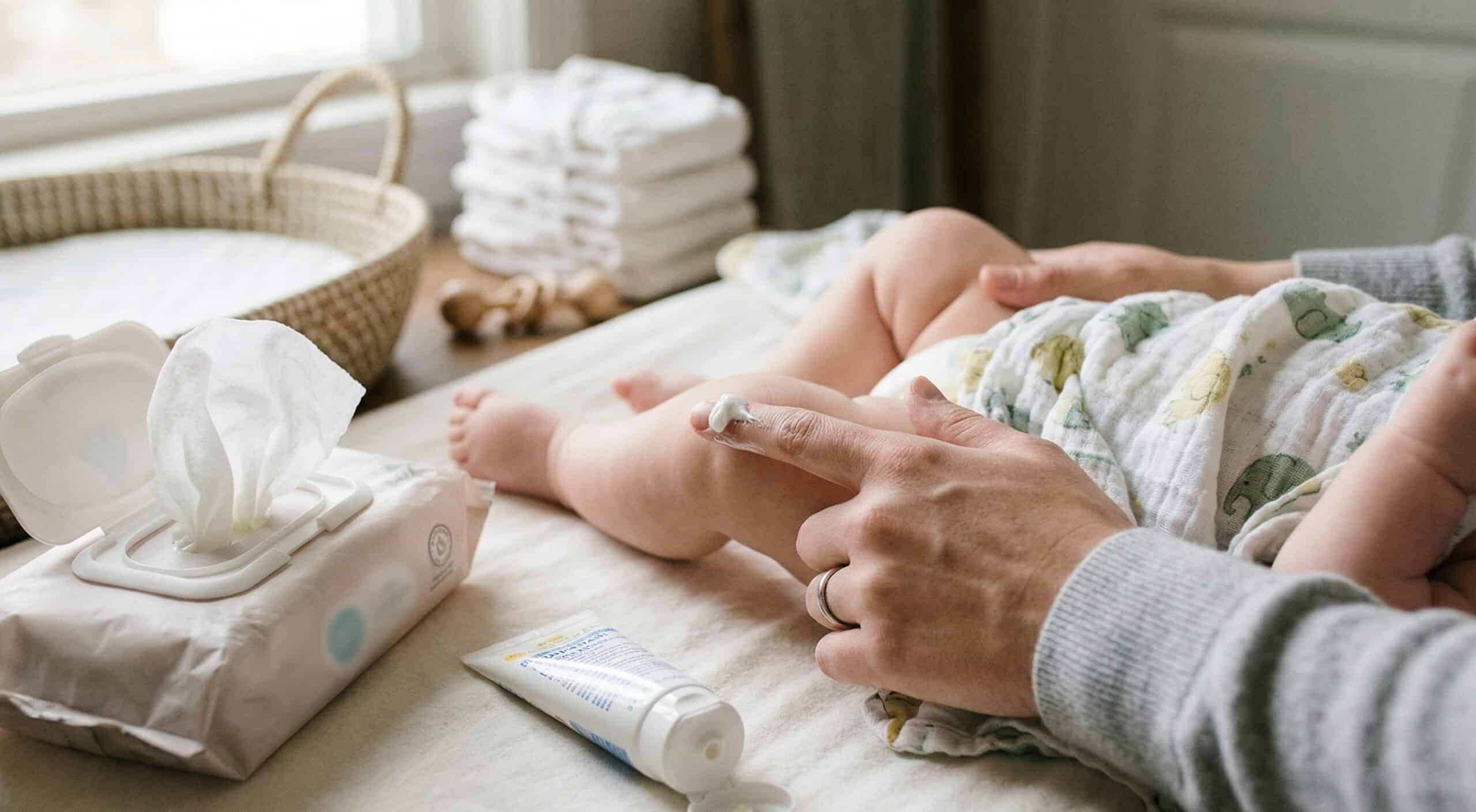 Baby wipes and creams